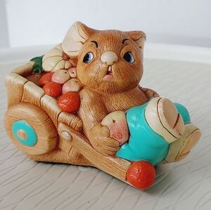 💟🤍Vtg Pendelfin "Barrow Boy" Adorable Bunny Figurine with Cart Made in England